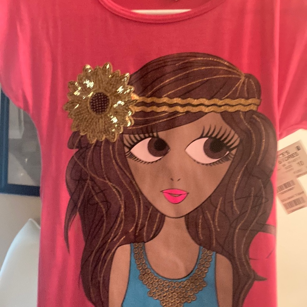 Hot Pink Sunflower Girl T-Shirt